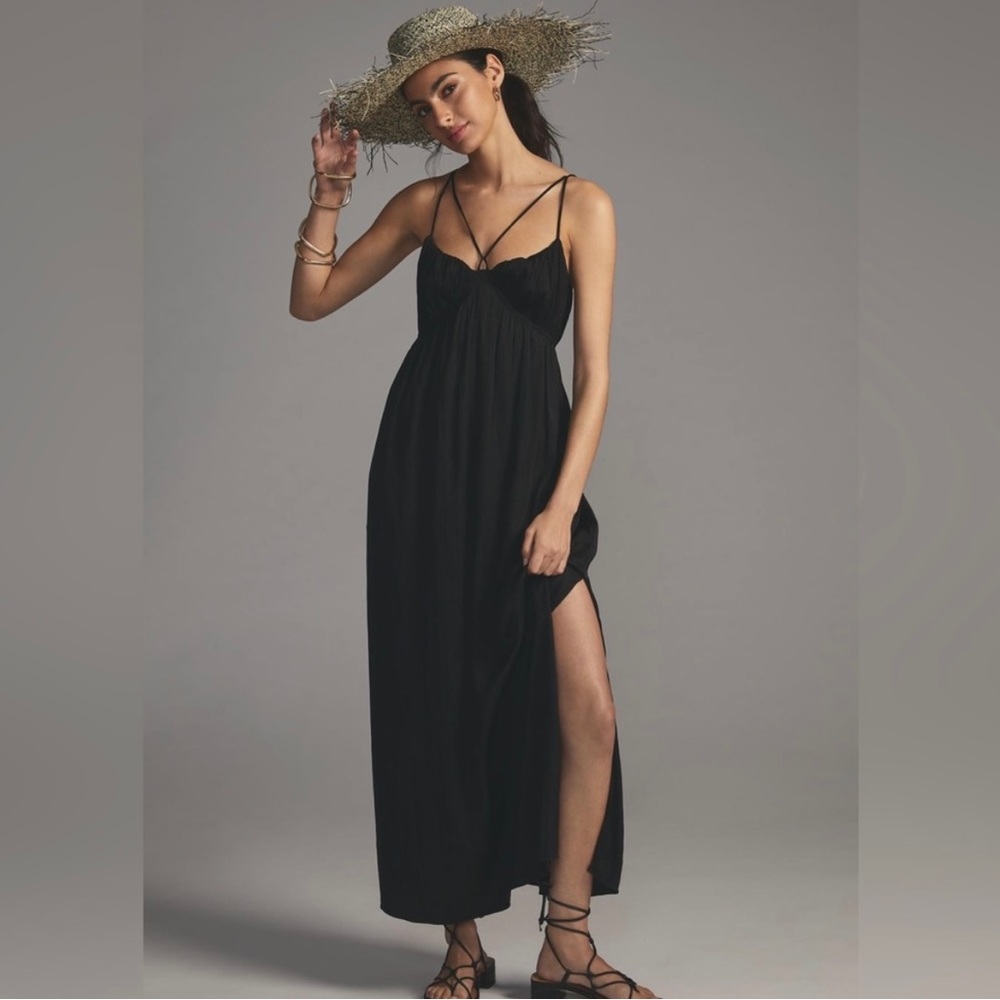 Anthropologie Side Slit Maxi Dress
